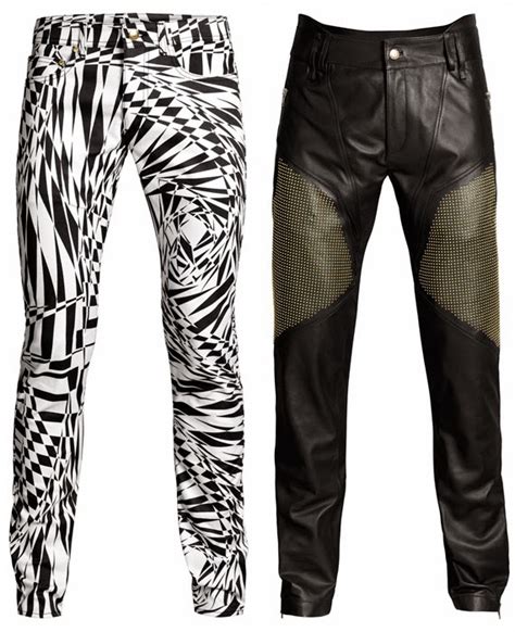 versace pants brown and white|Versace leather pants men's.